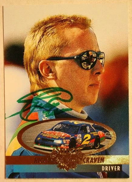 纳斯卡车手瑞奇·克雷文签名亲笔签名 1995 年精选赛车卡稀有- — 第 1/1 张图片