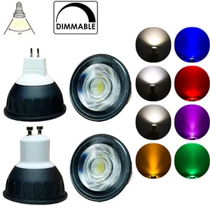 10W GU10 MR16 Dimmable COB LED Spotlight 220V 12V 24V Black Gray Bright Lamps FC - Picture 1 of 14