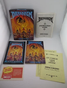 Drakkhen (Commodore Amiga, 1989) NTSC Big Box RPG Almost Complete CIB, No Disks - Picture 1 of 15