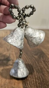 Vintage Christmas Ornament Foil  Mercury Glass Beads Paper Mache Bells - Picture 1 of 6