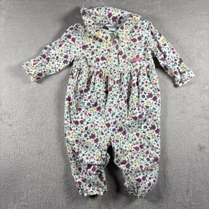 Vintage Oshkosh Bgosh Floral Romper Girls Size 6/9 Months White#2B - Picture 1 of 12