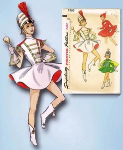 Costume Skating Band Majorette Girls Size 6 Vtg 60s Pattern 4866 UNCUT * READ* - Picture 1 of 3