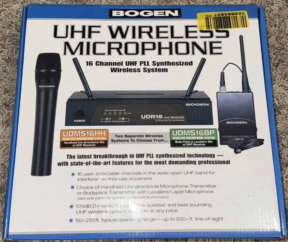 Wireless Microphone--Bogen UDMS16HH -16 Channel UHF system - Image 1 of 3