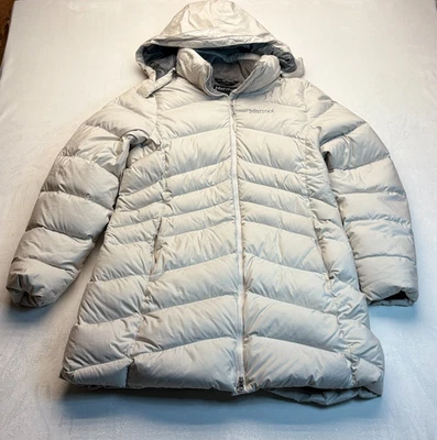 Marmot Montreal Puffer Jacket Size XL Ivory White Down 700 Fill Hooded Coat - Image 1 of 4