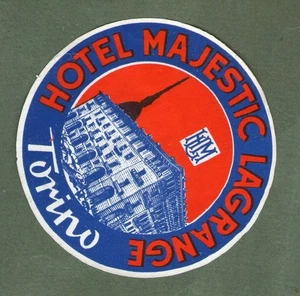 Etiqueta de equipaje de hotel RARA ITALIA Majestic Torino #779 - Imagen 1 de 1