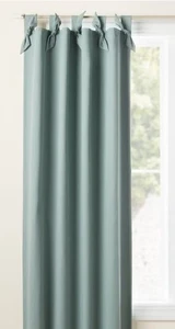 Pillowfort 42"X84" Tie Top Cotton Kids' Blackout Window Curtain Panel SmokeGreen - Picture 1 of 5
