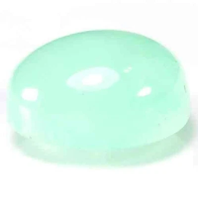 TOUCHING MILKY GREEN COLOR MADAGASCAR SMITHSONITE 3.8CT - OVAL CABOCHON - Image 1 of 3