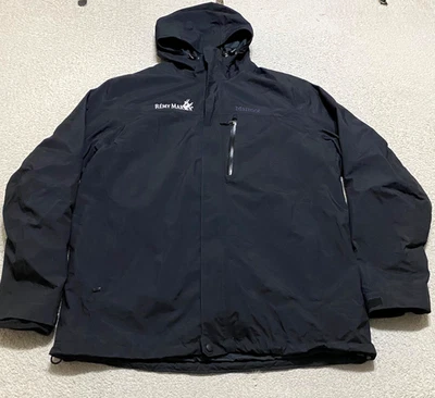 Chaqueta cortavientos Marmot XL negra cremallera completa con capucha manga larga nailon para hombre Foto 1 de 4