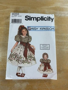 Simplicity 9355 Size 3-6 Daisy Kingdom Girls & Doll Dress Sewing Pattern UNCUT - Picture 1 of 4