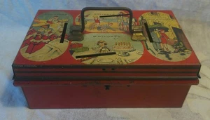 Caja de dinero de hojalata Burnett vintage Navidad cumpleaños vacaciones ahorro días lluviosos - Imagen 1 de 11