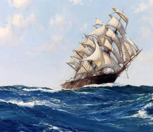 The Maitland, a China Tea Clipper Painting by Montague Dawson Reproduktion - Bild 1 von 3