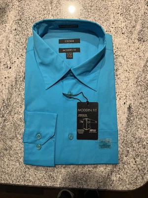 Camisa de vestir turquesa Cezani para hombre - Nueva. Talla X-Grande 17-17 1/2 Foto 1 de 3