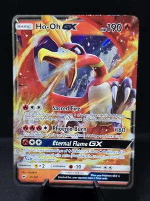 Pokémon Ho-Oh GX Burning Shadows 21/147 Ultra Rare Holo Full Art Near Mint  - Image 1 of 4