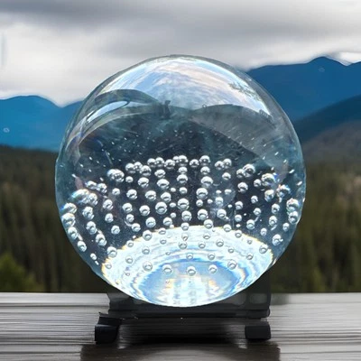 Vintage Clear crystal Controlled Trapped Bubble Paperweight in a good condition  - image 1 of 4