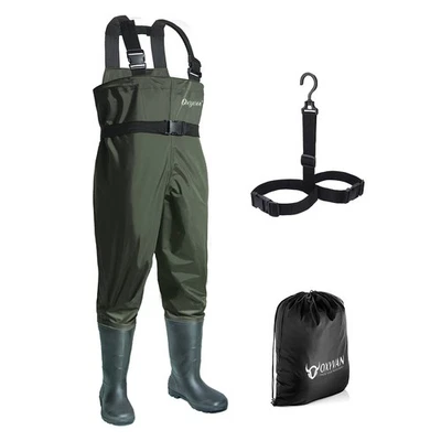 Chest Waders with Boots for Men & Women, Nylon/PVC Lightweight Fishing Wader ... - Image 1 of 4