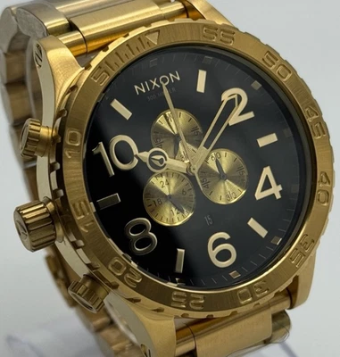 NIXON 51-30 Chrono - All Gold Black Chronograph Men's Watch A083-510 - Image 1 of 4