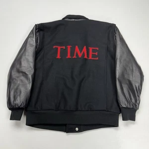 Vintage Time Magezine Herren Varsity Jacke S schwarz USA Promo selten Prostitch USA Retro - Bild 1 von 11