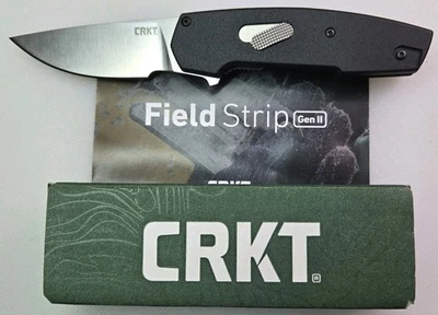 Cuchillo de tira de campo CRKT Cottidae: acero D2 de 25/8", aluminio negro, Linerlock [6321] Foto 1 de 4