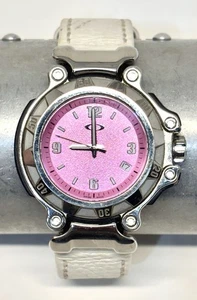 Pulsera Oakley Rosa Cara Cárter Tres Manos Pequeña Cuero Blanco 10-241 - Imagen 1 de 7