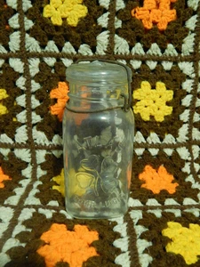 Hazel Atlas "Good Luck" goffrato quattro foglie trifoglio cauzione filo 8'' quarto vaso da muratore - Foto 1 di 15