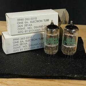 Matching Pair Sylvania JAN 5814A Audio Tubes NOS NIB - Picture 1 of 3