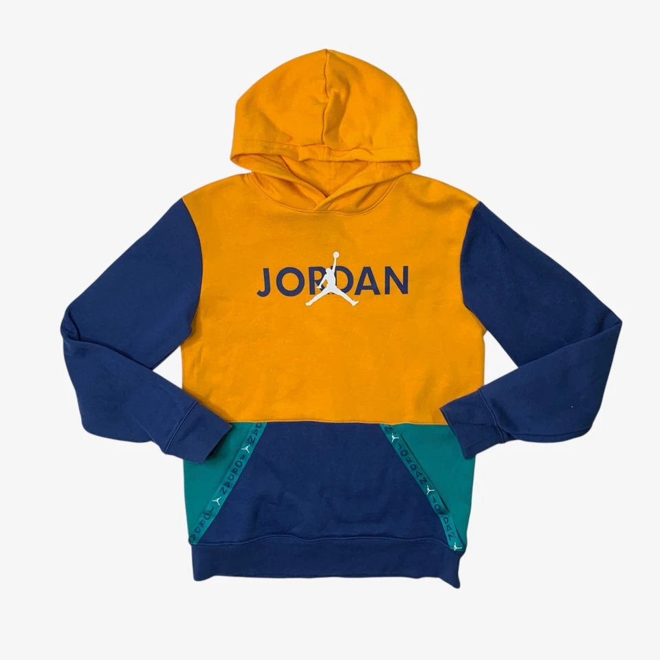 Sudadera con Capucha Nike Niños XL Tormenta Azafrán Jordan Vent Tape Polar Bloques de Color Sudadera Foto 1 de 4