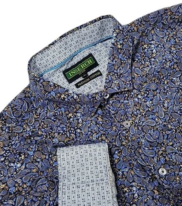 Inserch Icon long-sleeve button-down, Men’s, BLUE paisley pattern, Size XL - Picture 1 of 8