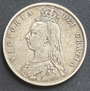 Lote de monedas victorianas cabeza jubileo florín plata Victoria 1887 E35 - Imagen 1 de 3
