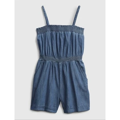 GAP Niños Denim Cambray Mameluco Calado Mono Niñas Mediano 8 Verano Foto 1 de 4