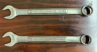 Lote De 3 Llaves Combinadas Métricas Vintage USA Craftsman Serie VA 18mm17mm Foto 1 de 4