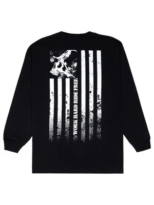 Metal Mulisha Men's Raha Work Hard Ride Free Long Sleeve T-shirt MX FMX Logo Tee - Image 1 of 2