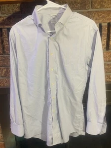 Brooks Brothers Hemd Herren 15 1/2 2/3 blau weiß Nadelstreifen Knopf, Langarm - Bild 1 von 3