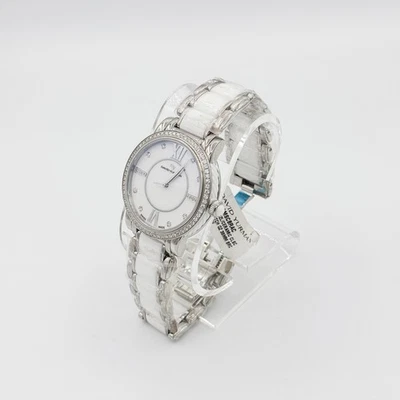 David Yurman  - Classic Steel & White Ceramic Watch w. Diamond (38mm) REF $7,950 - Image 1 of 4