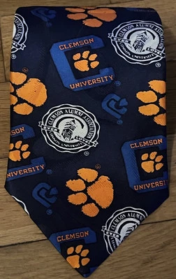 Clemson University Pata Azul y Naranja 🐾 Corbata Para Hombre Wembley Clemson Alumni Assoc. Foto 1 de 4