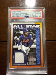 2025 Topps Series 2 Francisco Lindor All Star Relic Blue 21/150 Mets PSA 8 - Picture 1 of 6