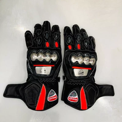 Ducati Corse Men Motorcycle Leather Racing Gloves Motorbike Riding Gloves - Image 1 of 2