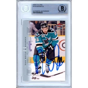 Dan Boyle Signed 2009-10 Fleer Ultra #126 SJ Sharks Beckett BAS Slabbed Auto - Picture 1 of 5