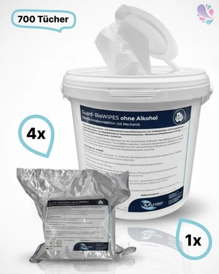 BLANC HYGIENIC Desinfektionsmitteltücher im Eimer, 700 Tücher getränkt in Desinfektion ALKOHOLF