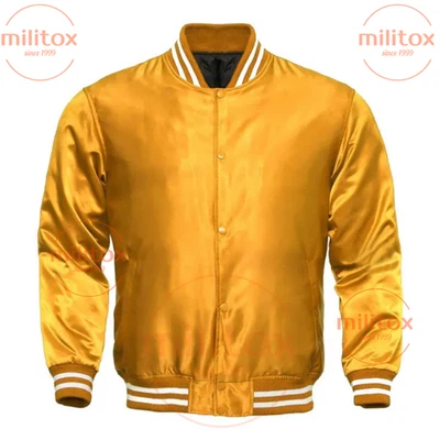 Varsity Satin Bomber Orange Colour– Premium Quality, Free Shipping, No VAT - Image 1 of 3
