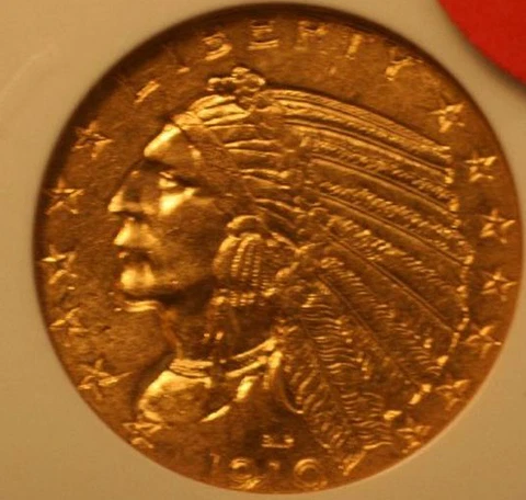 1910  NGC MS62 $5 Gold Indian HEAD Cover