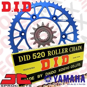 YAMAHA YZ250F 2001-2024 DID GOLD CHAIN JT BLUE REAR RENTHAL FRONT SPROCKET KIT - Picture 1 of 6