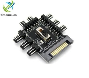 NEW 1 to 8 Fan Hub Pwm Sata Molex Splitter PC Cooling Speed Controller Adapter - Imagen 1 de 1