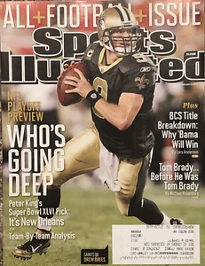 Sports Illustrated Jan 9 2012 Drew Brees New Orleans Saints Tom Brady Patriots - Imagen 1 de 12