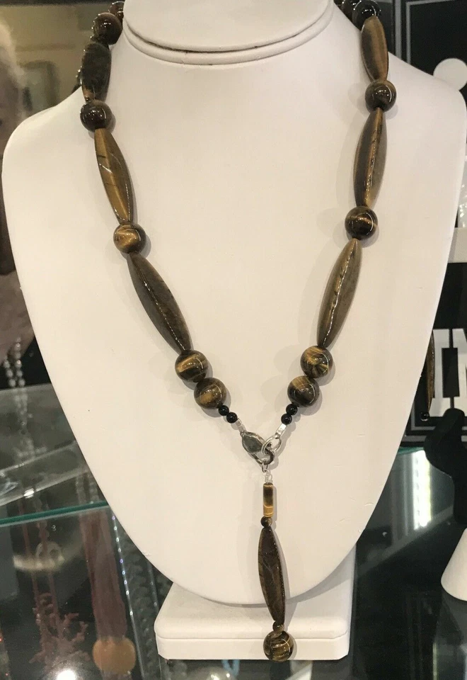 JUEGO DE COLLAR Y PENDIENTES OJO DE TIGRE DISEÑO PERSONALIZADO  Foto 1 de 3