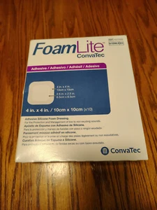 Box of 10 - FoamLite Convatec Adhesive Silicone Foam Dressing 4x4 - Ref 421559 - Picture 1 of 2