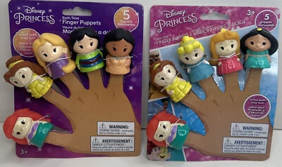 Lote de 2 juegos de marionetas de dedo Princesa Disney hora del baño 10 marionetas - 2019 2021 Foto 1 de 2
