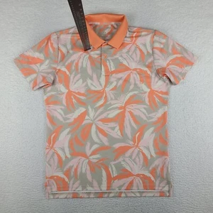Bonobos Golf Polo Shirt Mens Medium Orange Pink Floral Performance Hawaiian - Picture 1 of 11