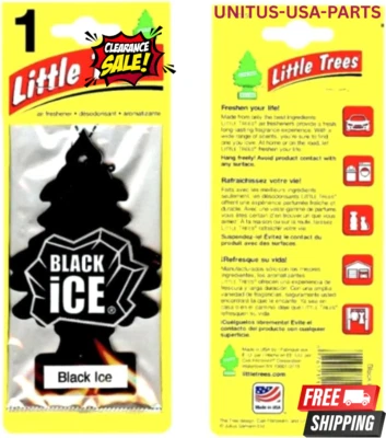 LITTLE TREES Car Air Freshener | Hanging Paper Tree for Home or Car | Black Ice