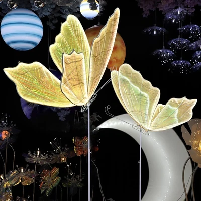 Lámpara de pie mariposa, lámpara de atmósfera LED, lámpara de decoración de boda luz blanca Foto 1 de 4