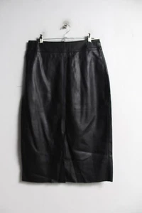 Dorothy Perkins Faux Leather Knee Length Skirt - Black - Size 8 (K80) - Picture 1 of 3